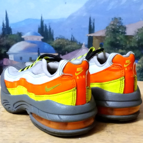 Nike Other - Nike Air Max 95 Kids Size 11C Dark Grey, Light Grey,Neon Green&Orange.Like🆕🚴
